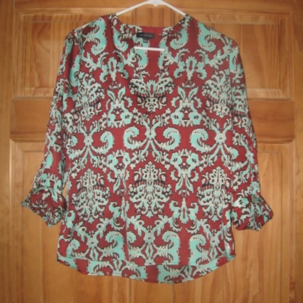 The Limited Patterned 3/4 Sleeve Shear Blouse